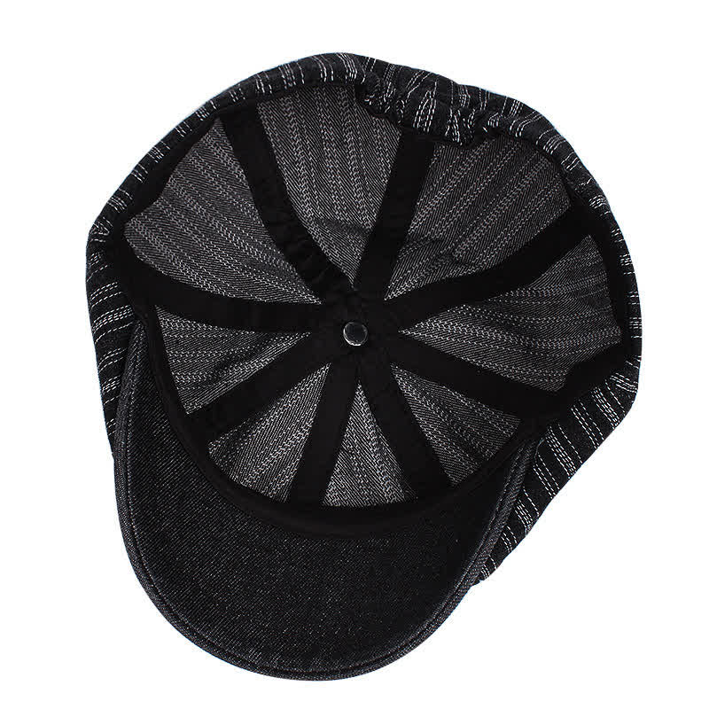 Casquette béret octogonale à rayures tendance - image 5