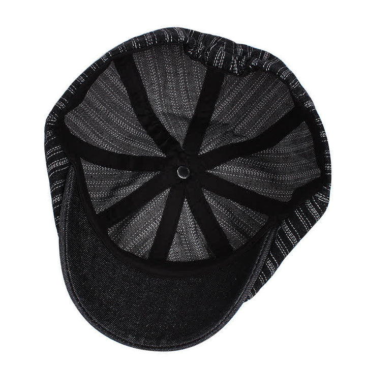 Casquette béret octogonale à rayures tendance - image 5
