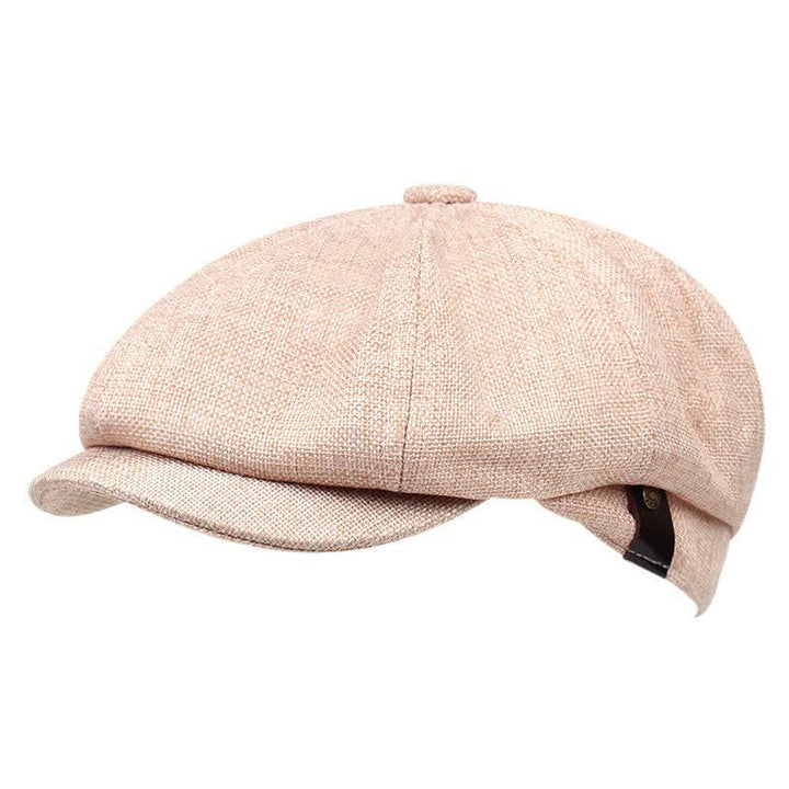 Béret octogonal en lin pour artiste décontracté - Beige - M (22"-22 7/8") - image 2