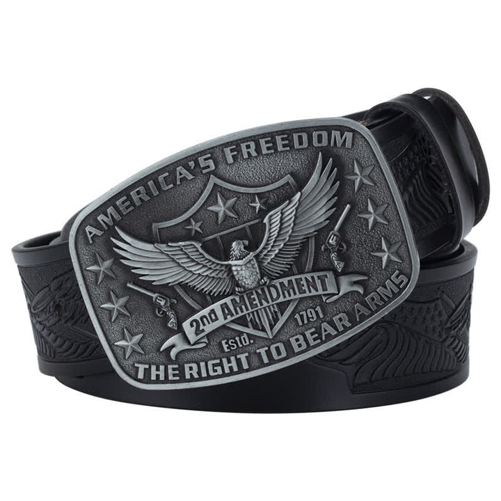 Ceinture en cuir rétro pour homme avec motif aigle America's Freedom
