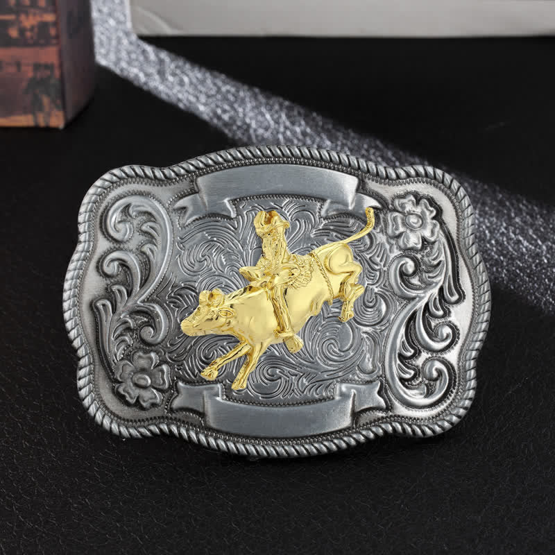 Ceinture en cuir à boucle animalière sculptée en or pour homme - Rodeo - Sans ceinture - image 19