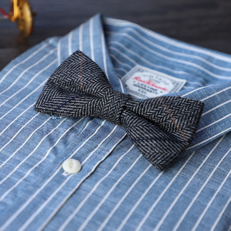 Nœud papillon simple en tweed de laine mélangée pour homme