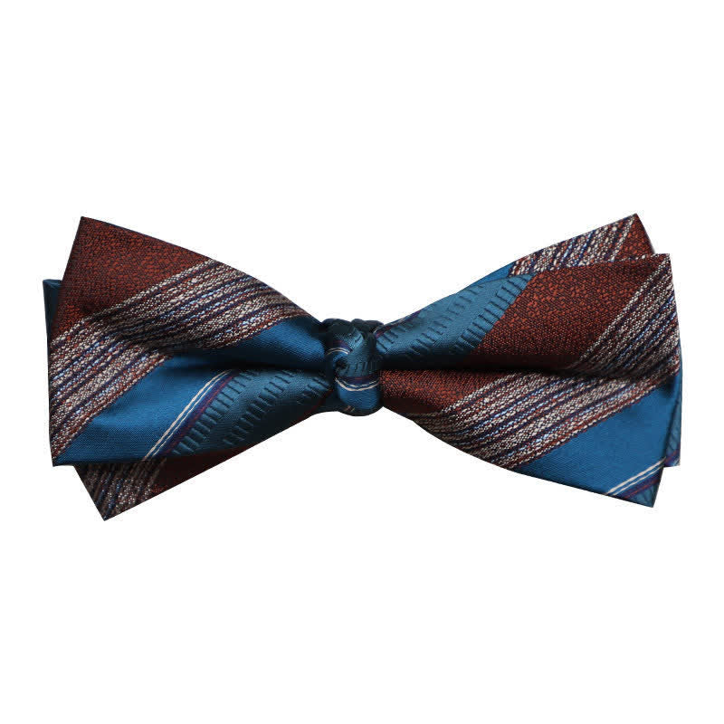 Nœud papillon rétro à rayures et couleurs contrastées pour homme