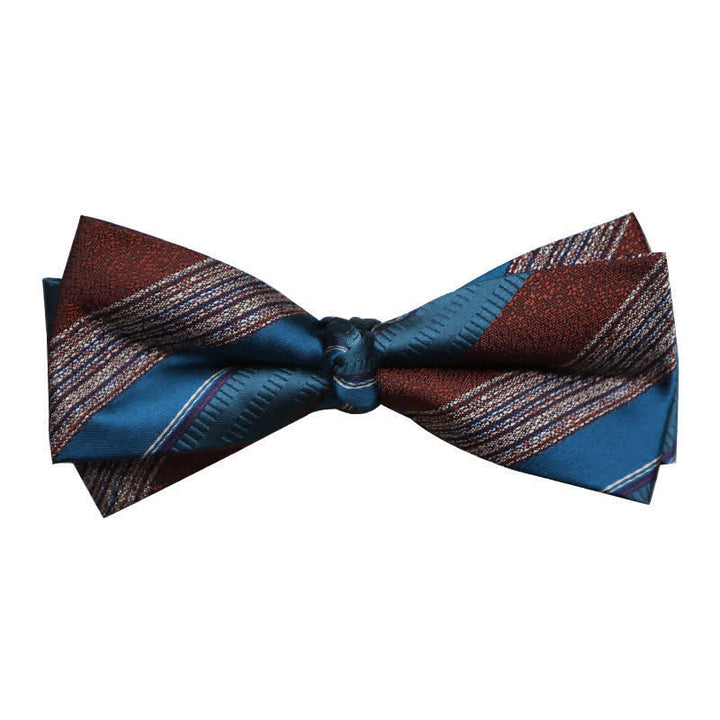 Nœud papillon rétro à rayures et couleurs contrastées pour homme