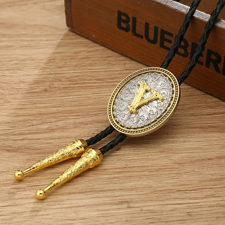 Accessoire pour chemise de cow-boy western Alphabet A à Z Bolo Tie - V - image 25