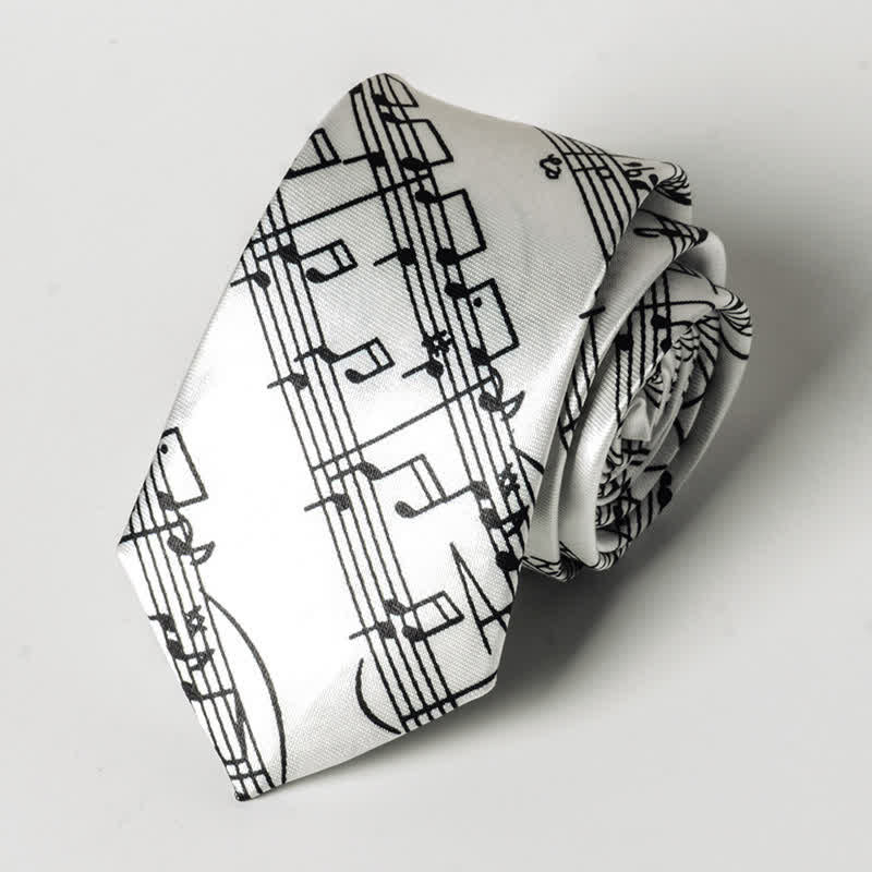 Cravate pour homme avec notes de musique de piano 
