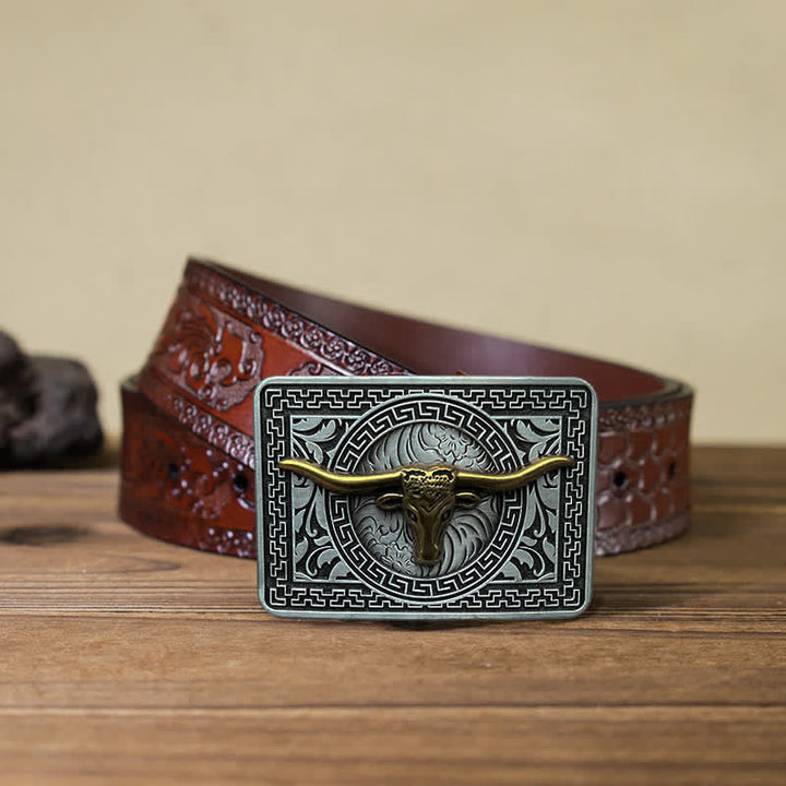 Ceinture en cuir à boucle Weathern DIY pour homme