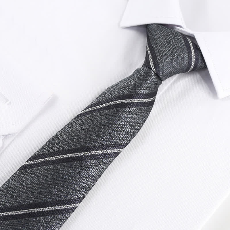 Cravate moderne à rayures texturées pour homme - Gris - image 5