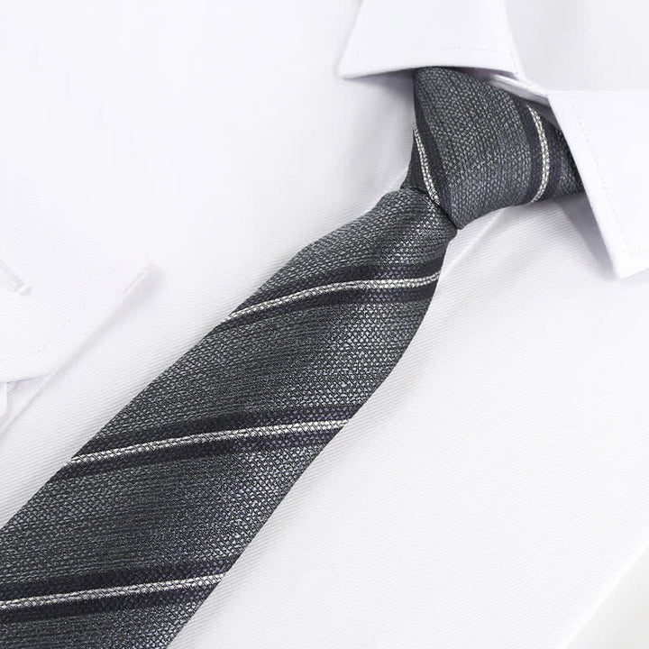 Cravate moderne à rayures texturées pour homme - Gris - image 5