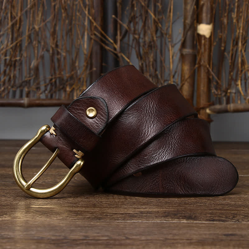 Ceinture en cuir usé et froissé tendance pour homme