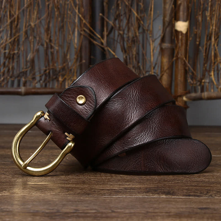 Ceinture en cuir usé et froissé tendance pour homme