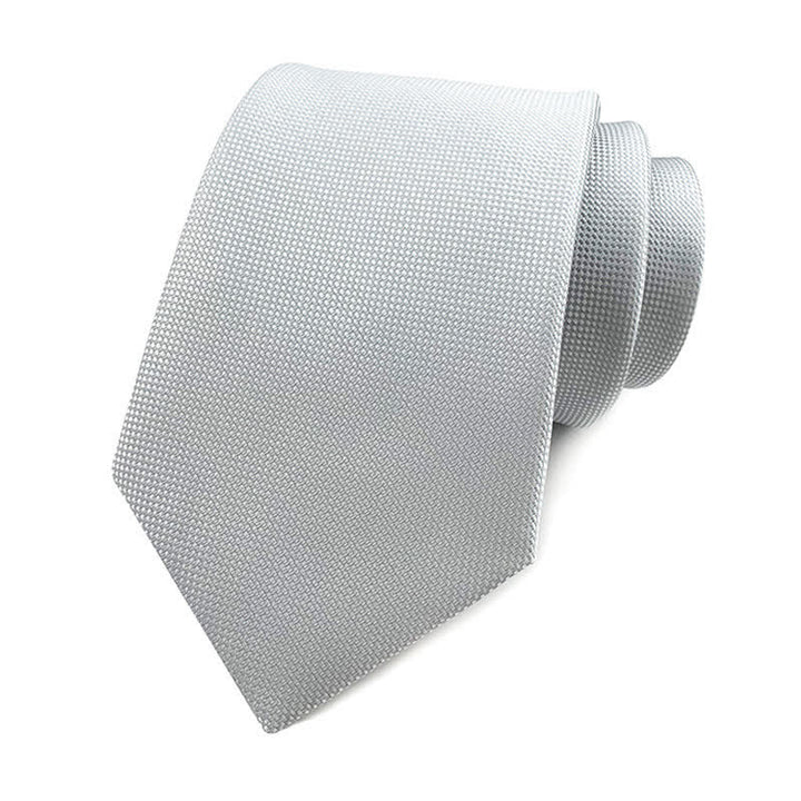 Cravate slim simple de couleur unie pour hommes - Blanc - image 17