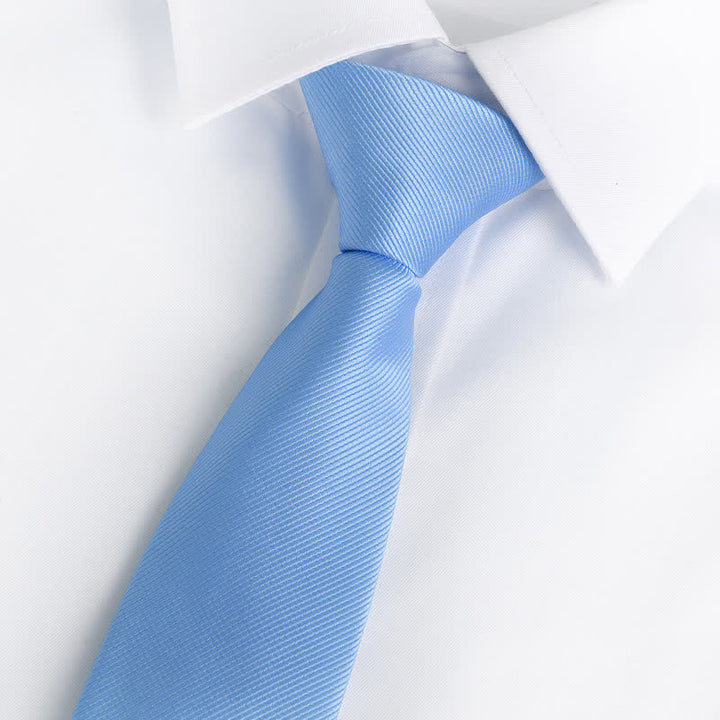 Cravate ajustable à fermeture éclair de couleur unie pour homme