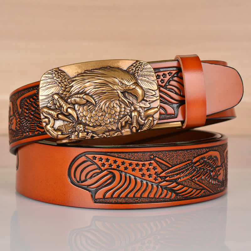 Ceinture en cuir à boucle automatique pour homme Mighty Eagle Sharp Claw
