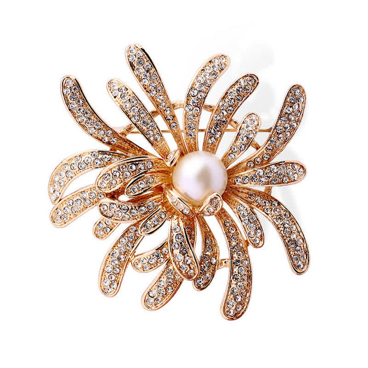 Broche florale en perles coralliennes pour femme