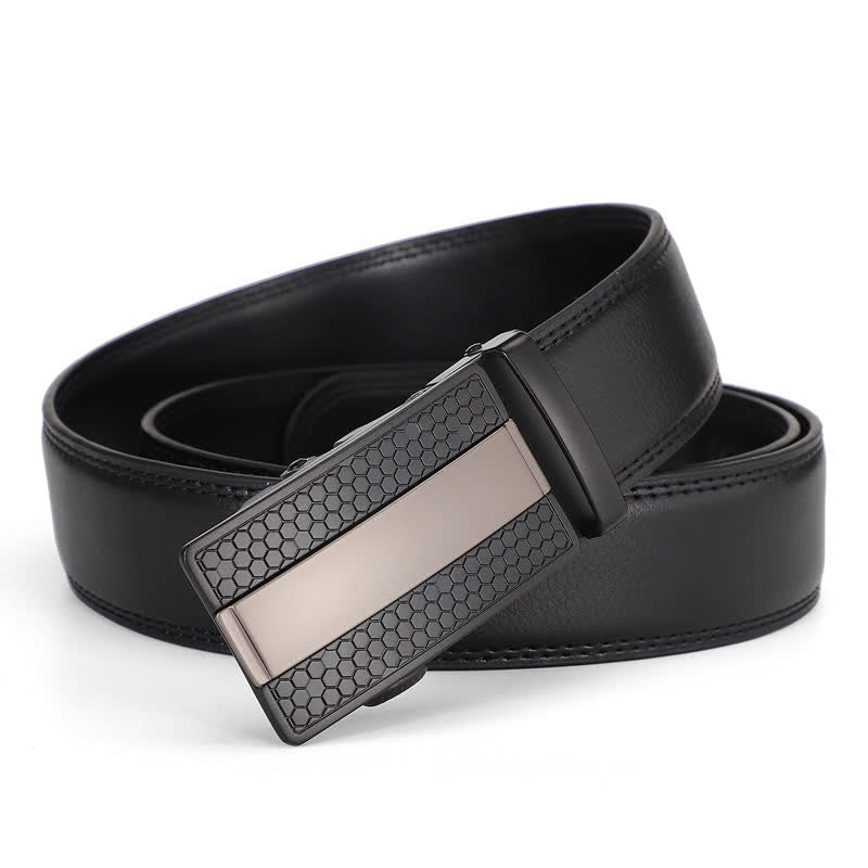 Ceinture en cuir à cliquet avec boucle élégante coulissante pour homme