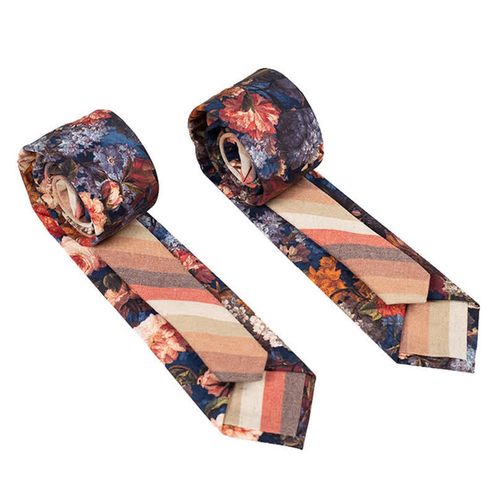 Cravate patchwork florale à carreaux pour homme - Fleuri bordeaux - image 37