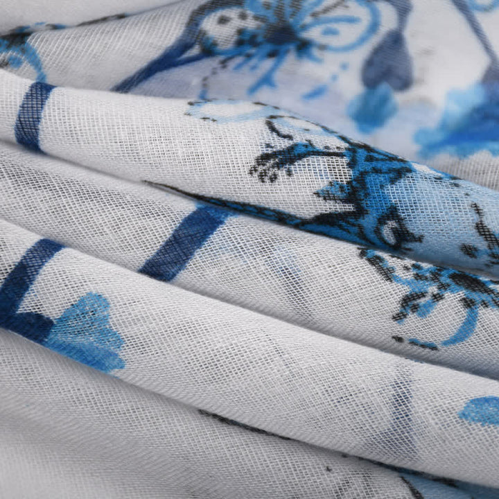 Écharpe longue enveloppante à imprimé floral vibrant et élégant pour femme