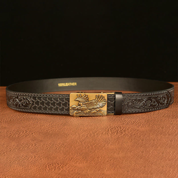 Ceinture en cuir pour homme avec ailes déployées en forme d'aigle