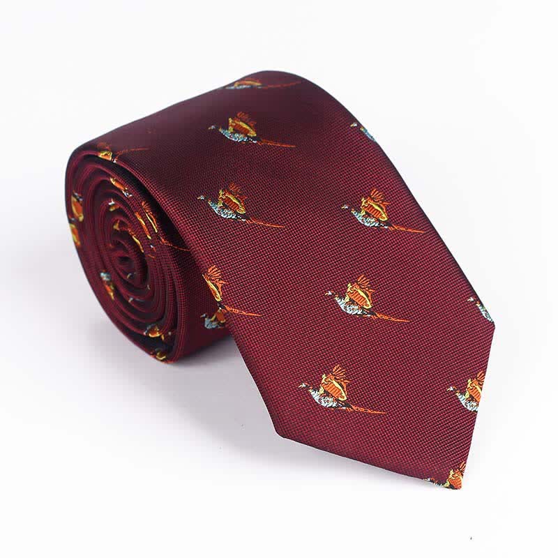 Cravate brodée pour homme avec oiseau volant