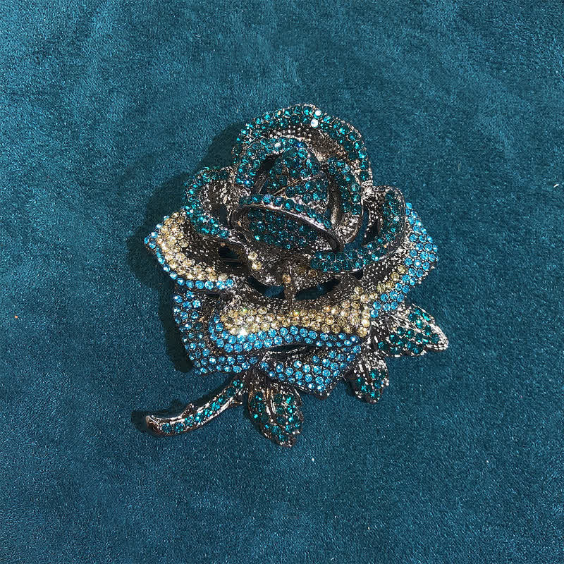 élégante Broche en strass rose pour femme