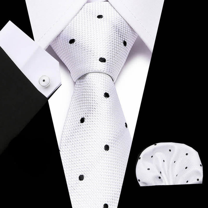 Lot de 3 cravates à pois blancs et noirs pour homme 