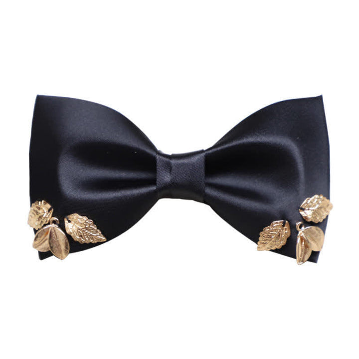 Nœud papillon de mariage pour homme avec feuilles de jardin