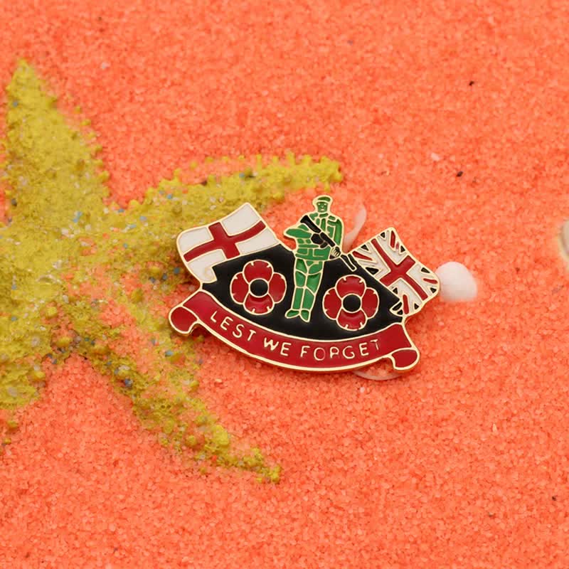 Broche unisexe « Lest We Forget Soldier Poppy »
