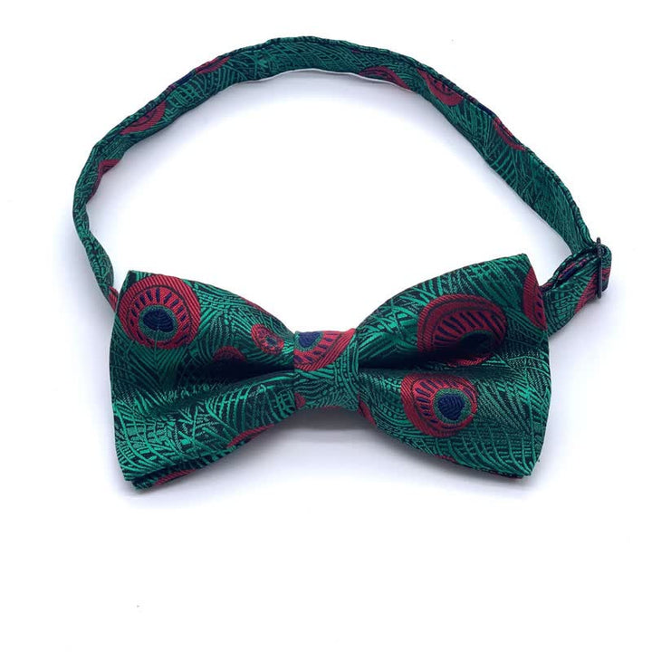 Nœud papillon à motif de plumes de paon pour homme