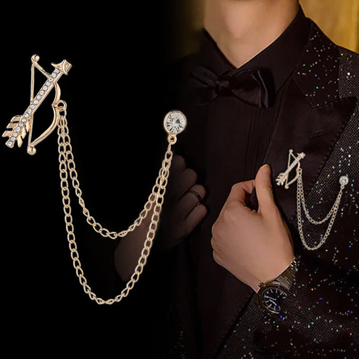 Broche chaîne flèche Cupidon pour homme