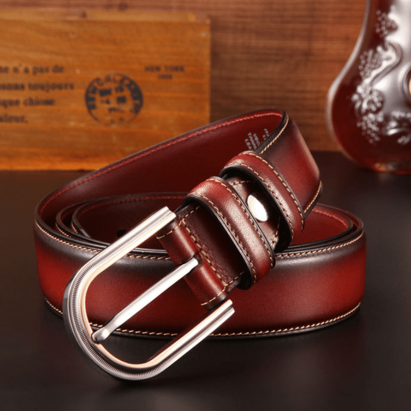 Ceinture en cuir élégante à double face rétro pour homme