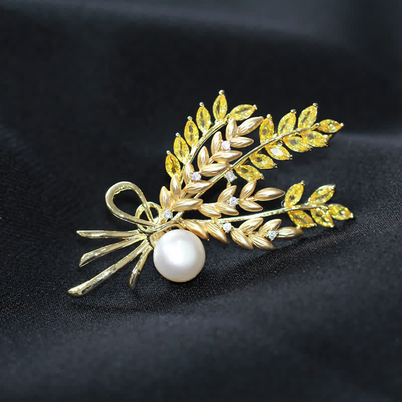Broche éblouissante en perles de zircone pour femme