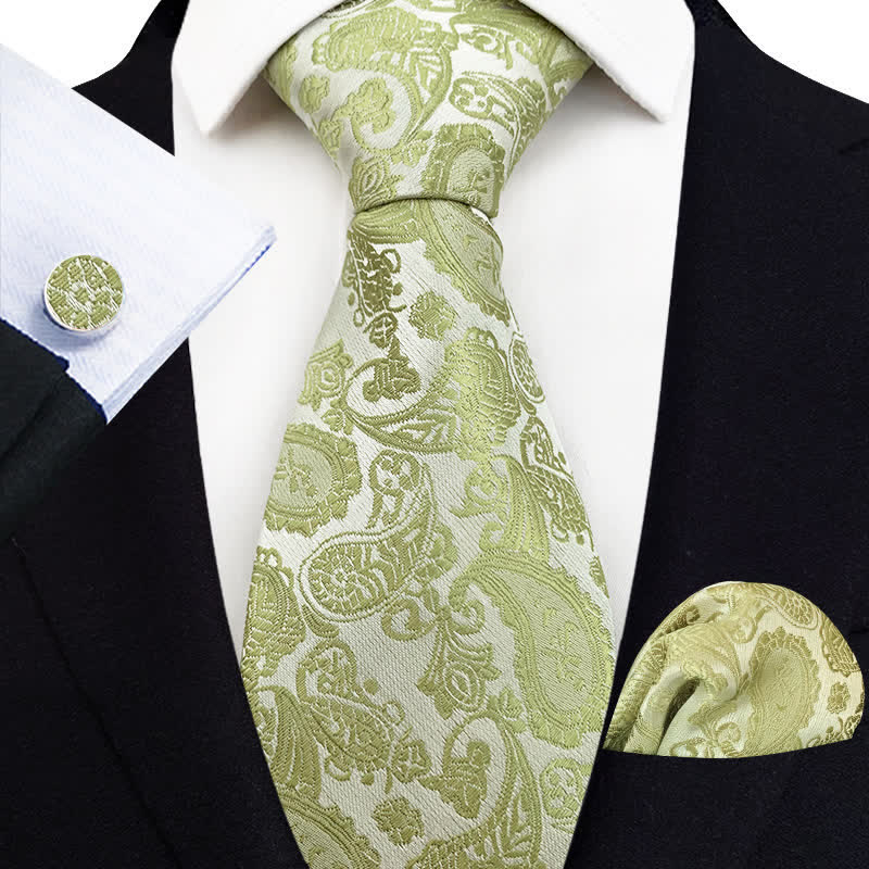 Ensemble de 3 cravates à motif cachemire exotique pour homme
