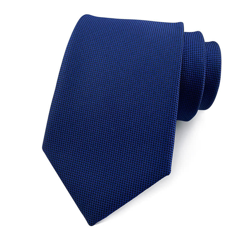 Cravate slim simple de couleur unie pour hommes - Marine - image 2