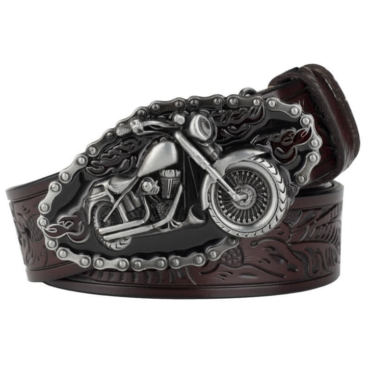 Ceinture en cuir style motard punk rock pour homme