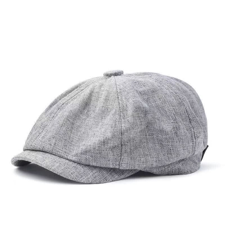 Casquette béret octogonale décontractée en lin respirant - Gris - Réglable (environ 21 5/8"-23 5/8") - image 2